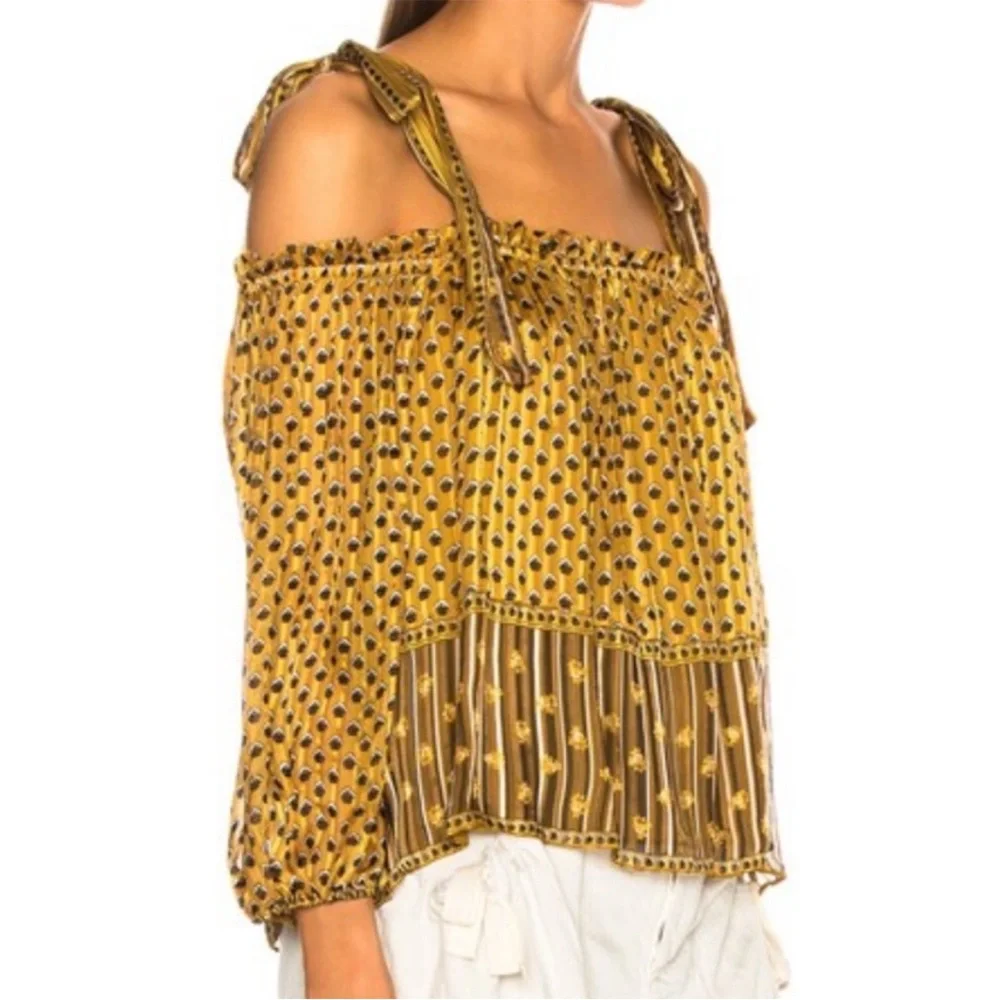 ULLA JOHNSON Clement Cold Shoulder Top - Picture 2 of 11